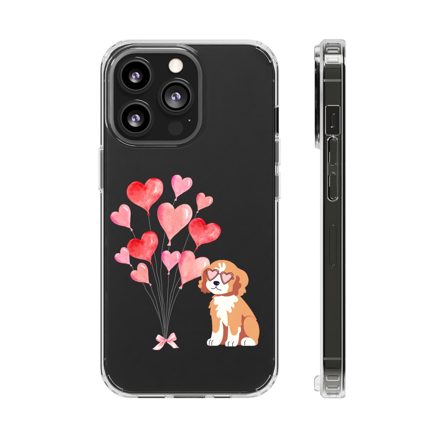 Valentine's Pup Clear iPhone Case