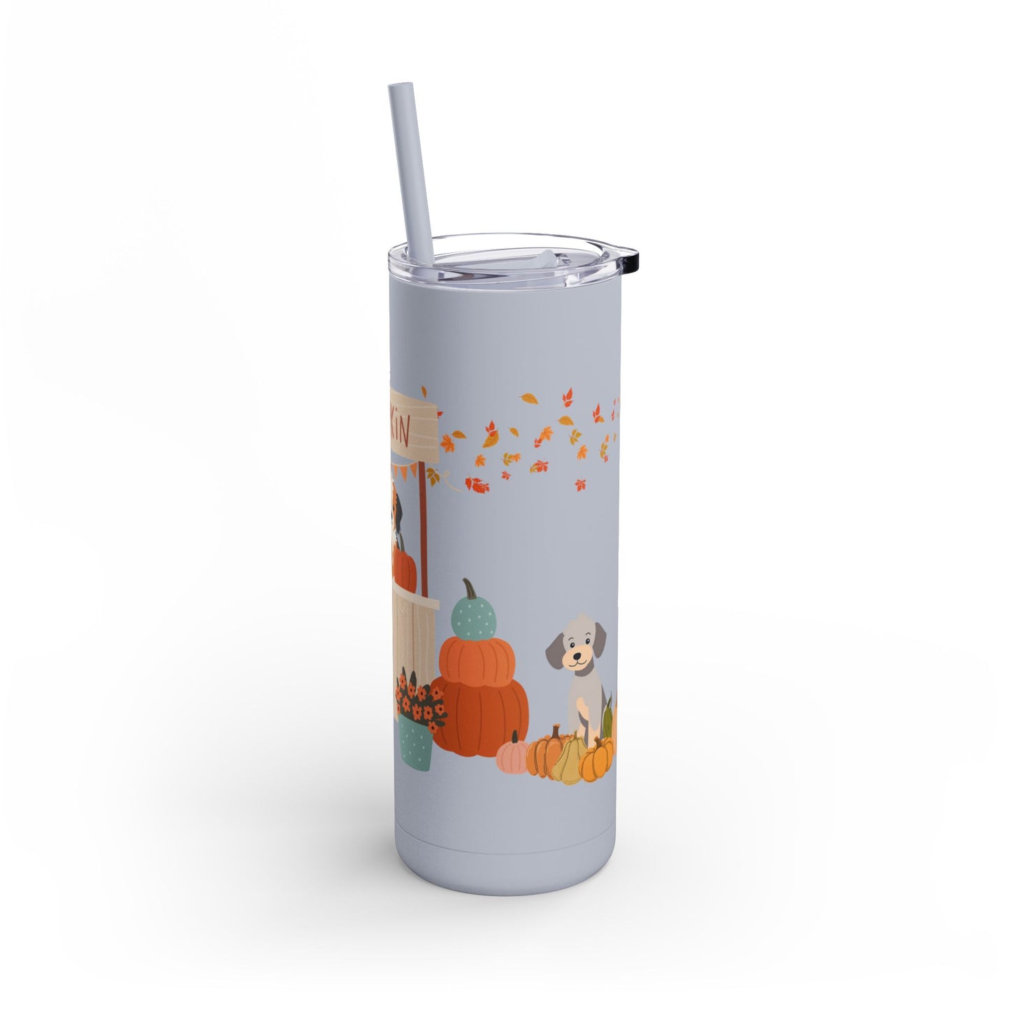 Pumpkin Patch Pups Skinny Matte Tumbler