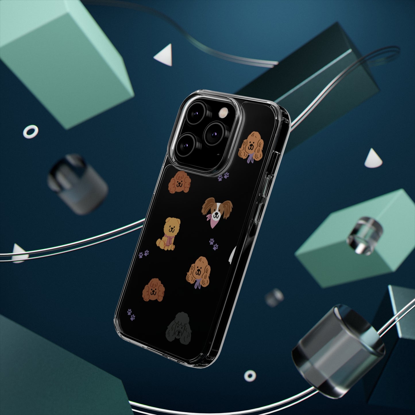Poodle Pawty Clear iPhone Case