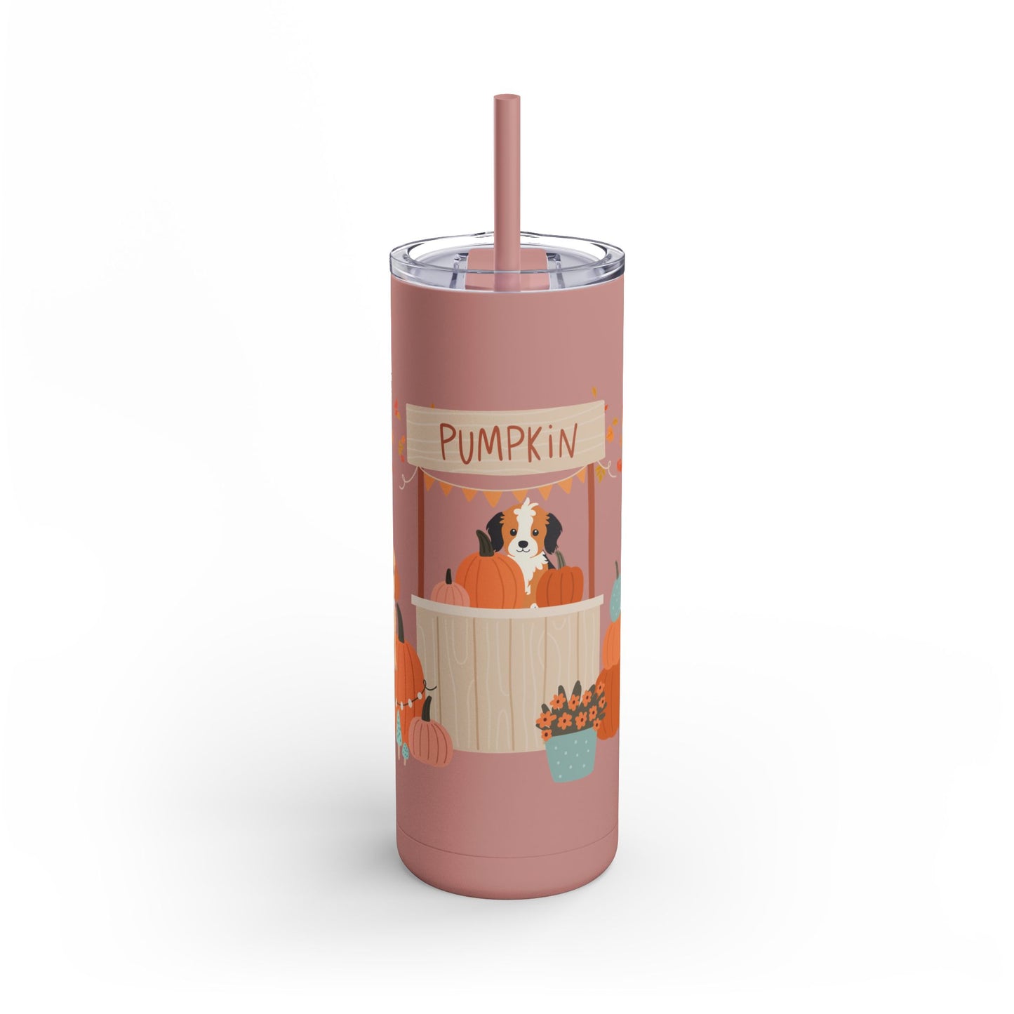 Pumpkin Patch Pups Skinny Matte Tumbler