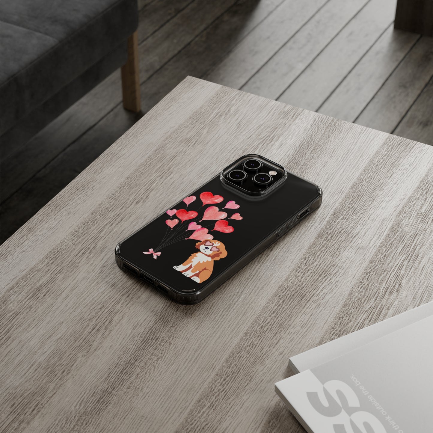 Valentine's Pup Clear iPhone Case