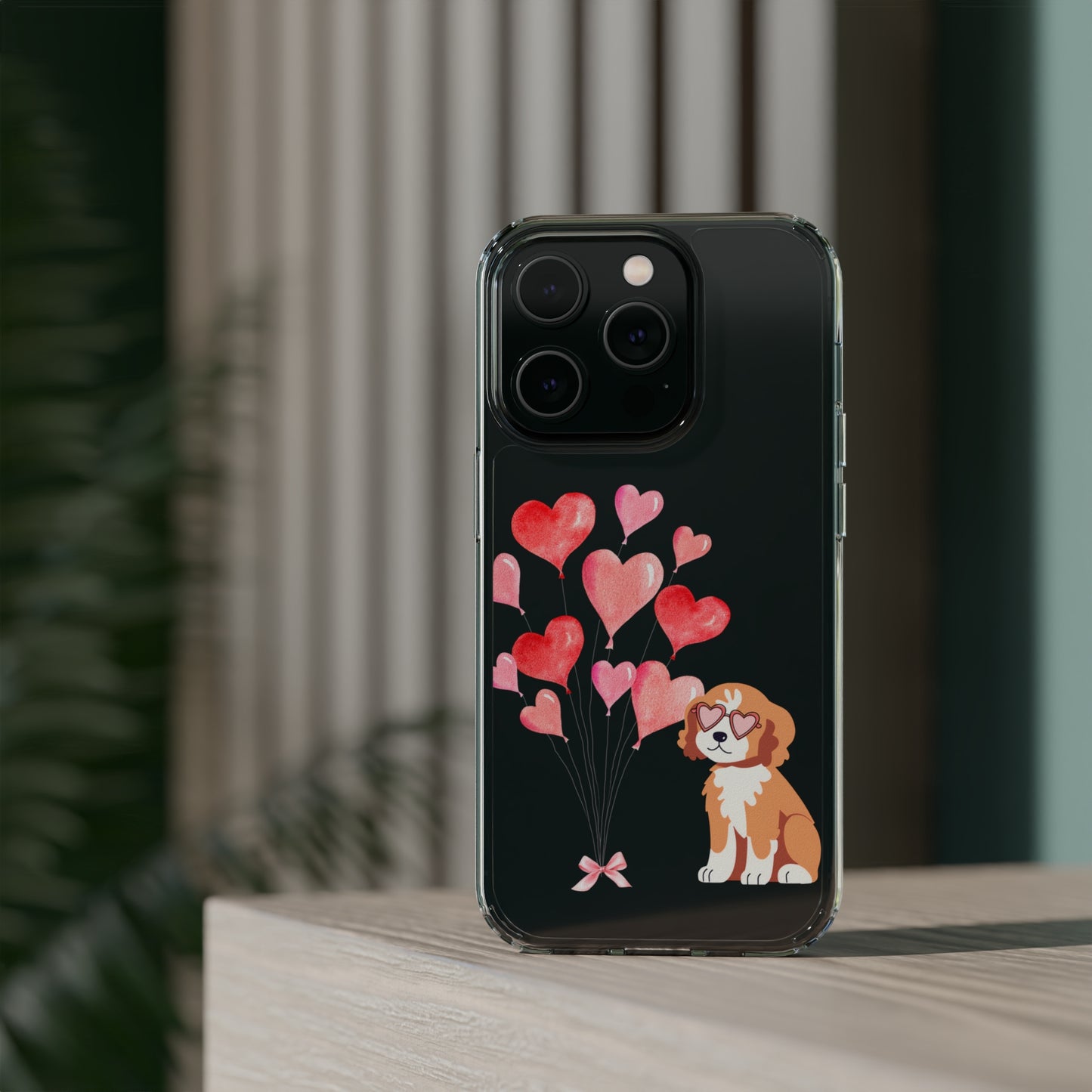 Valentine's Pup Clear iPhone Case