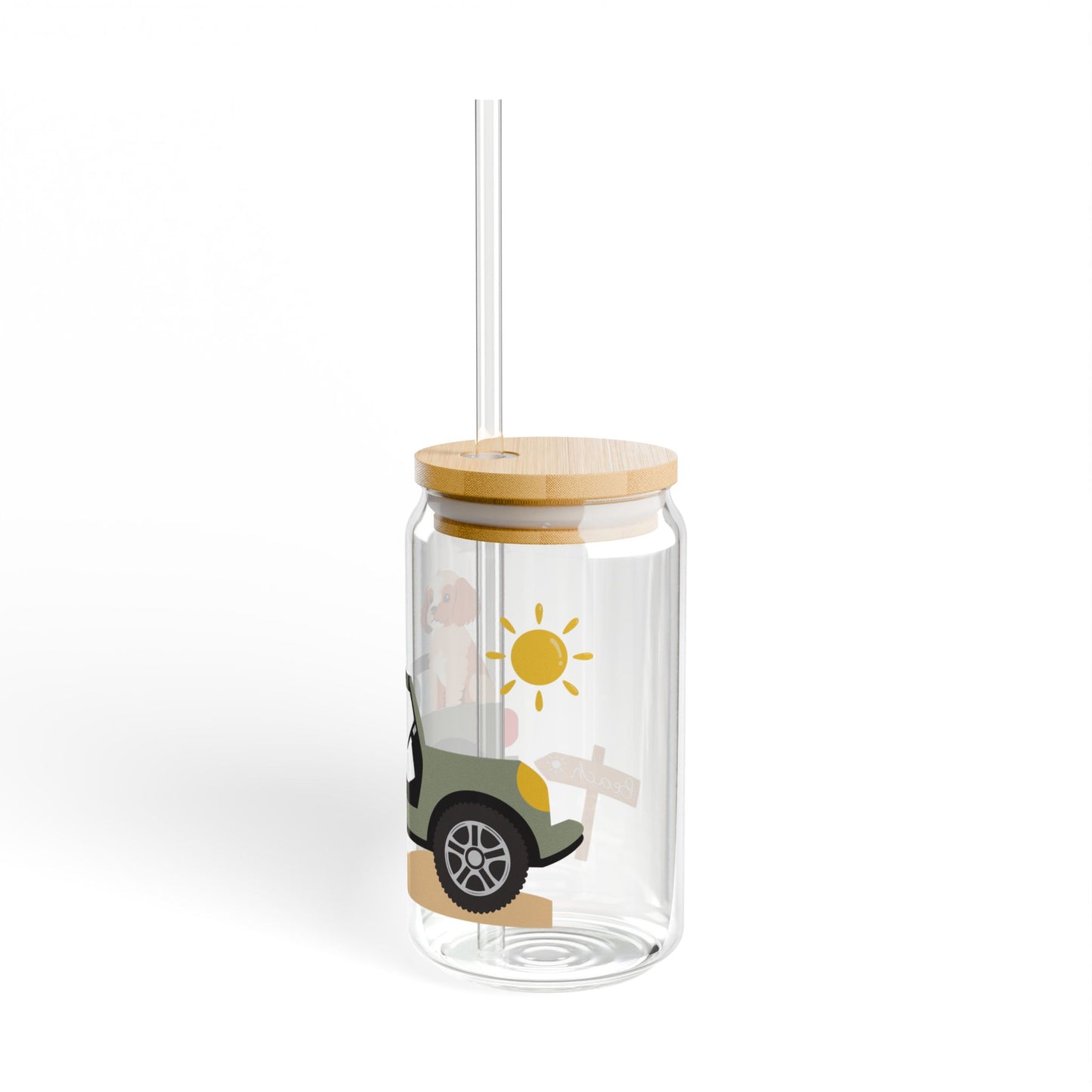 Pup Truck Sipper Glass