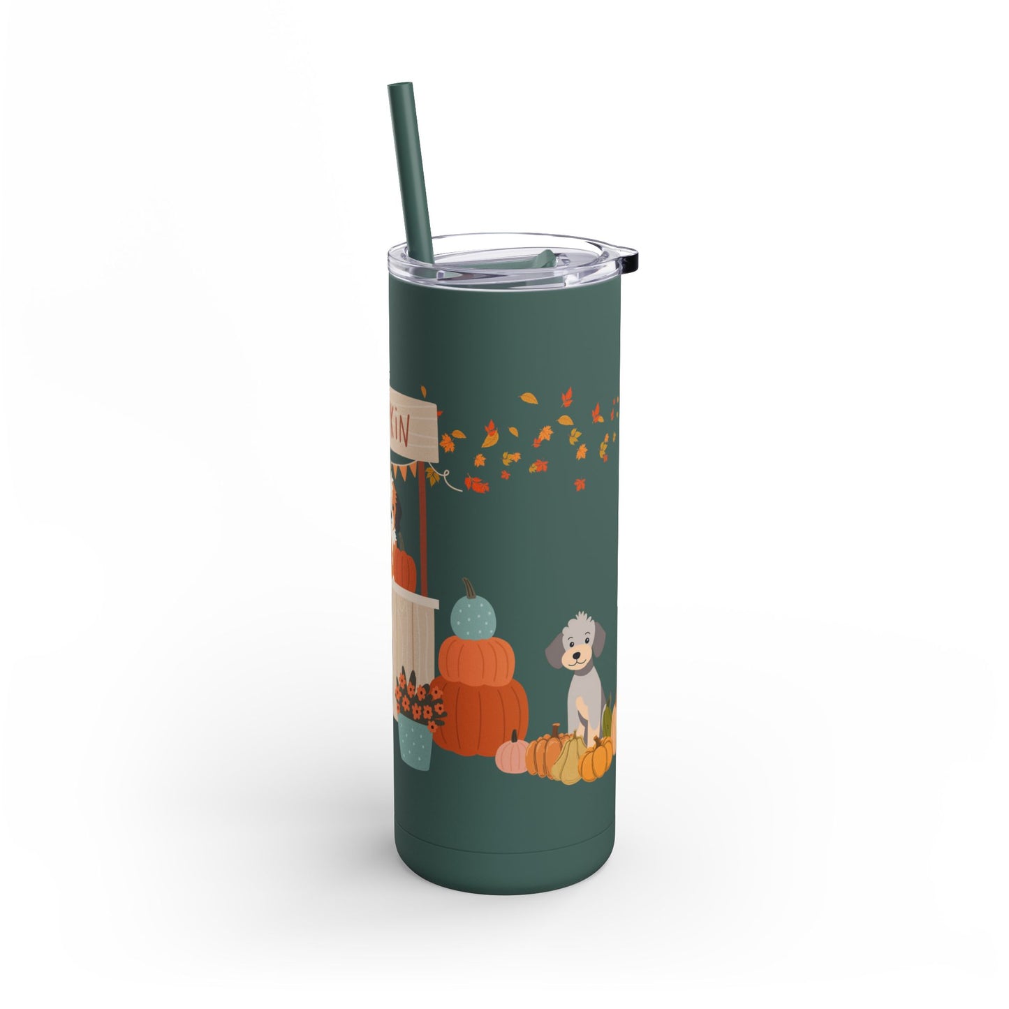 Pumpkin Patch Pups Skinny Matte Tumbler