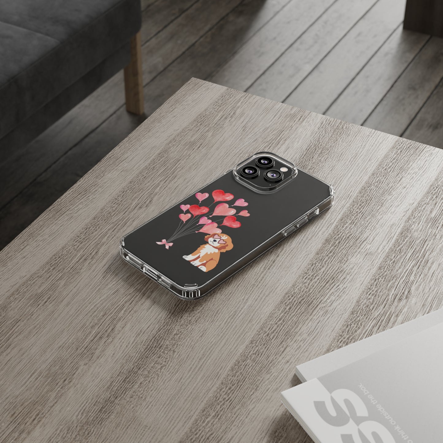 Valentine's Pup Clear iPhone Case
