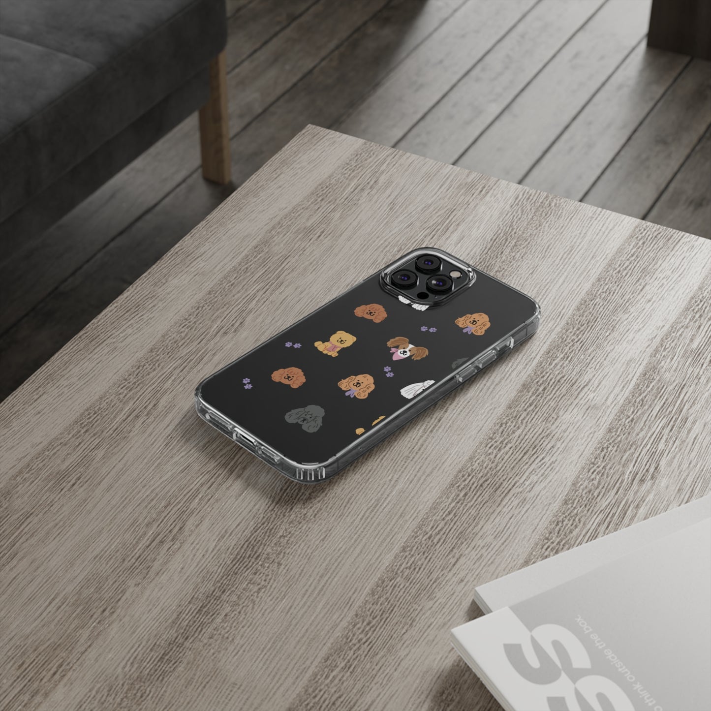 Poodle Pawty Clear iPhone Case