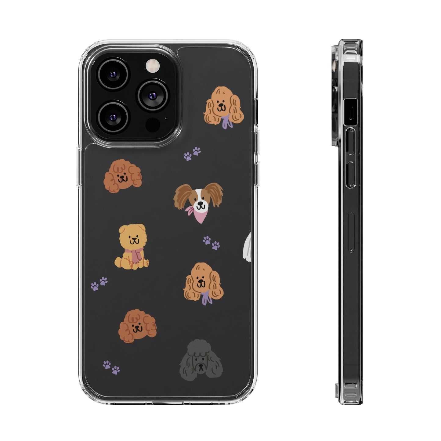 Poodle Pawty Clear iPhone Case