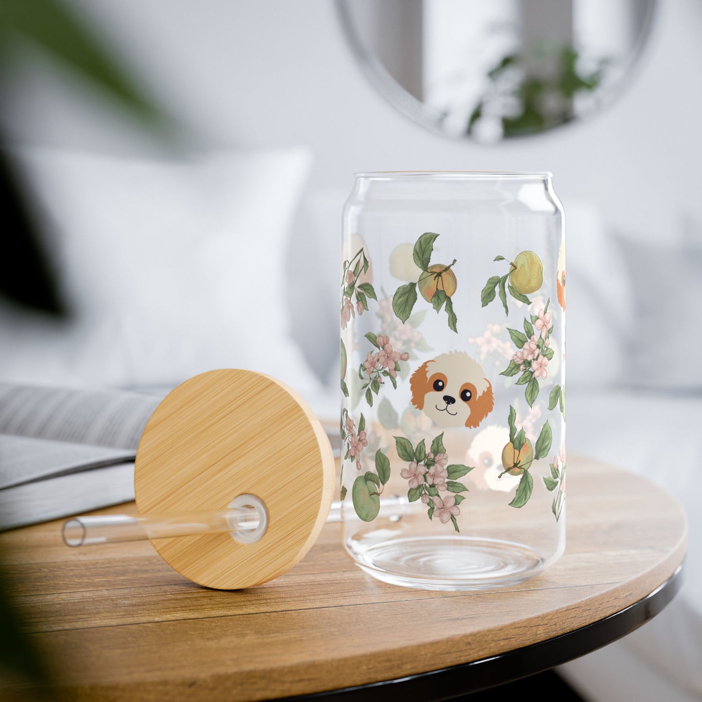 Autumn Apple Cavapoo Sipper Glass