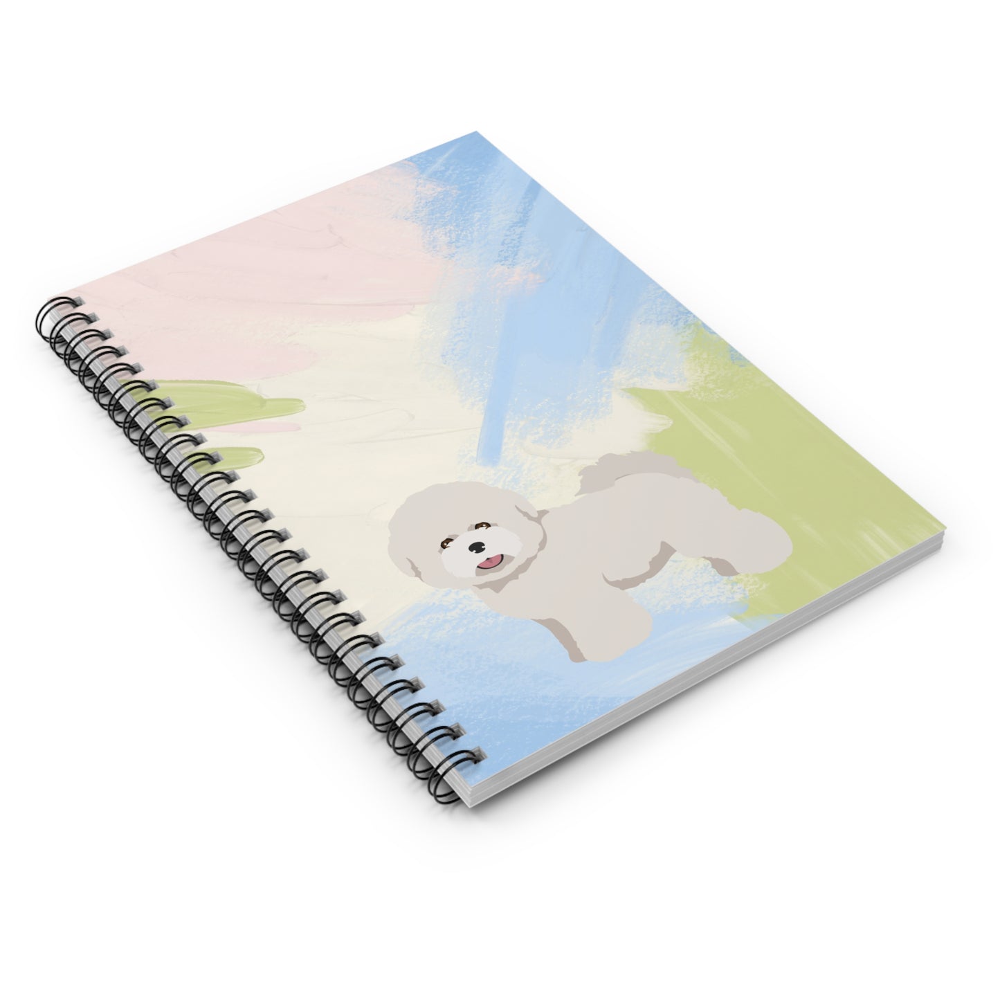 White Bichon Frise Puppy Notebook