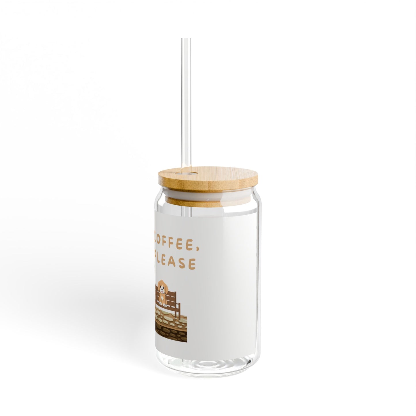 Coffee Please Cavapoo Sipper Glass