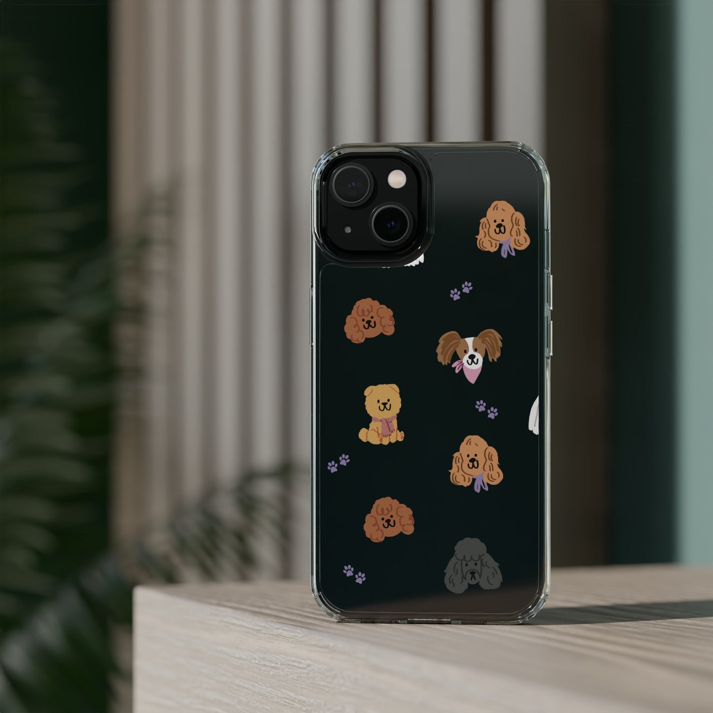 Poodle Pawty Clear iPhone Case