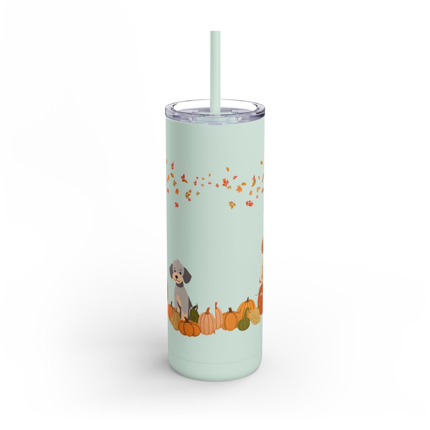 Pumpkin Patch Pups Skinny Matte Tumbler