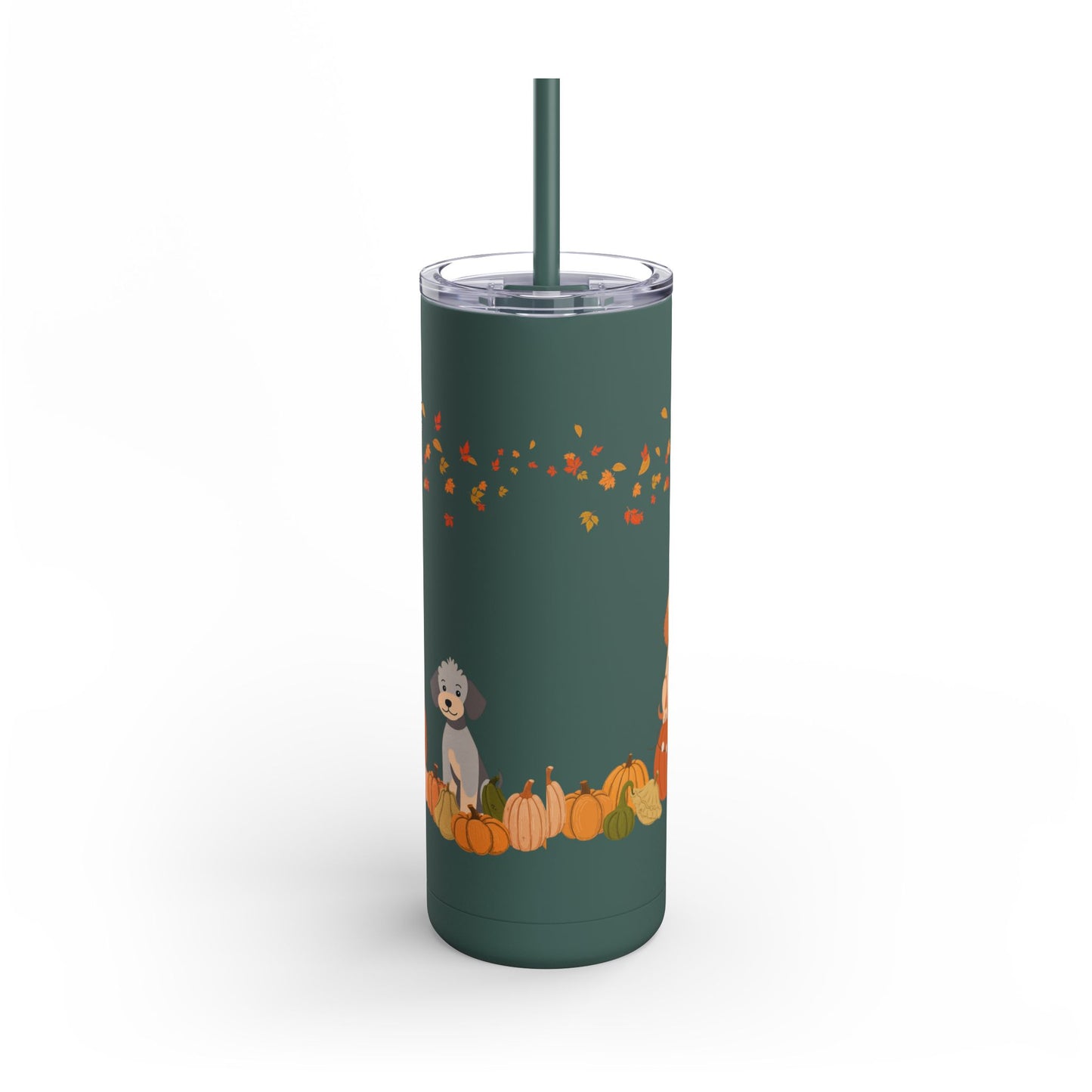 Pumpkin Patch Pups Skinny Matte Tumbler