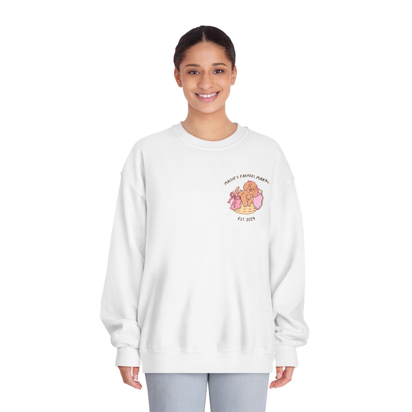 Farmer's Market Crewneck Sweatshirt — Cute Produce Stand Graphic