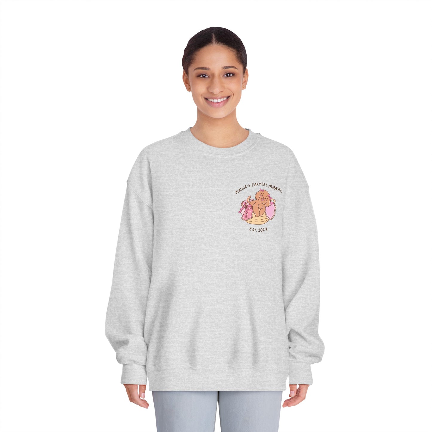 Farmer's Market Crewneck Sweatshirt — Cute Produce Stand Graphic