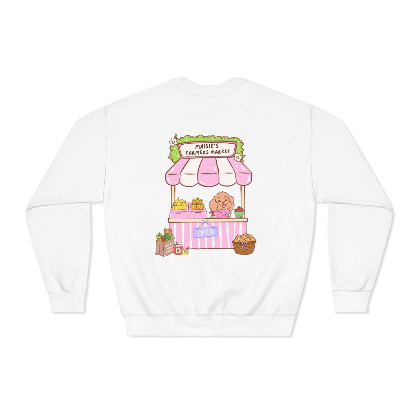 Farmer's Market Crewneck Sweatshirt — Cute Produce Stand Graphic