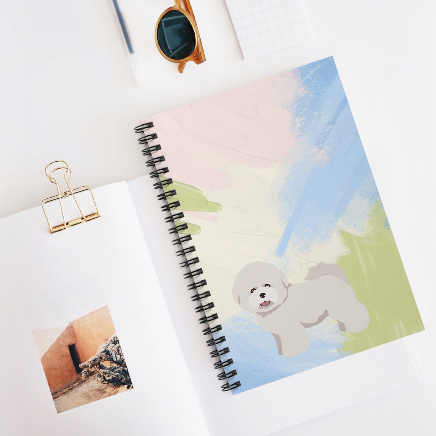 White Bichon Frise Puppy Notebook