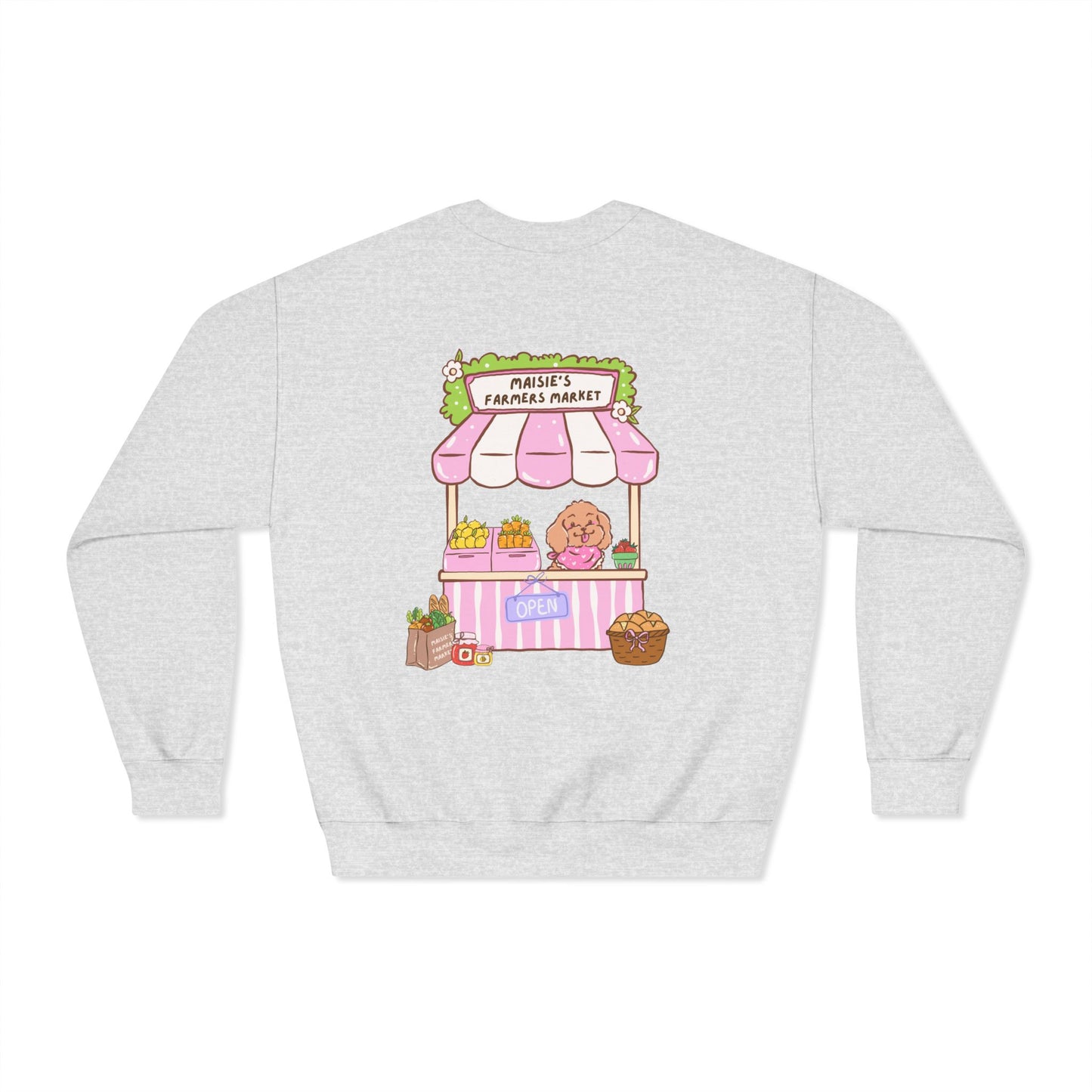 Farmer's Market Crewneck Sweatshirt — Cute Produce Stand Graphic