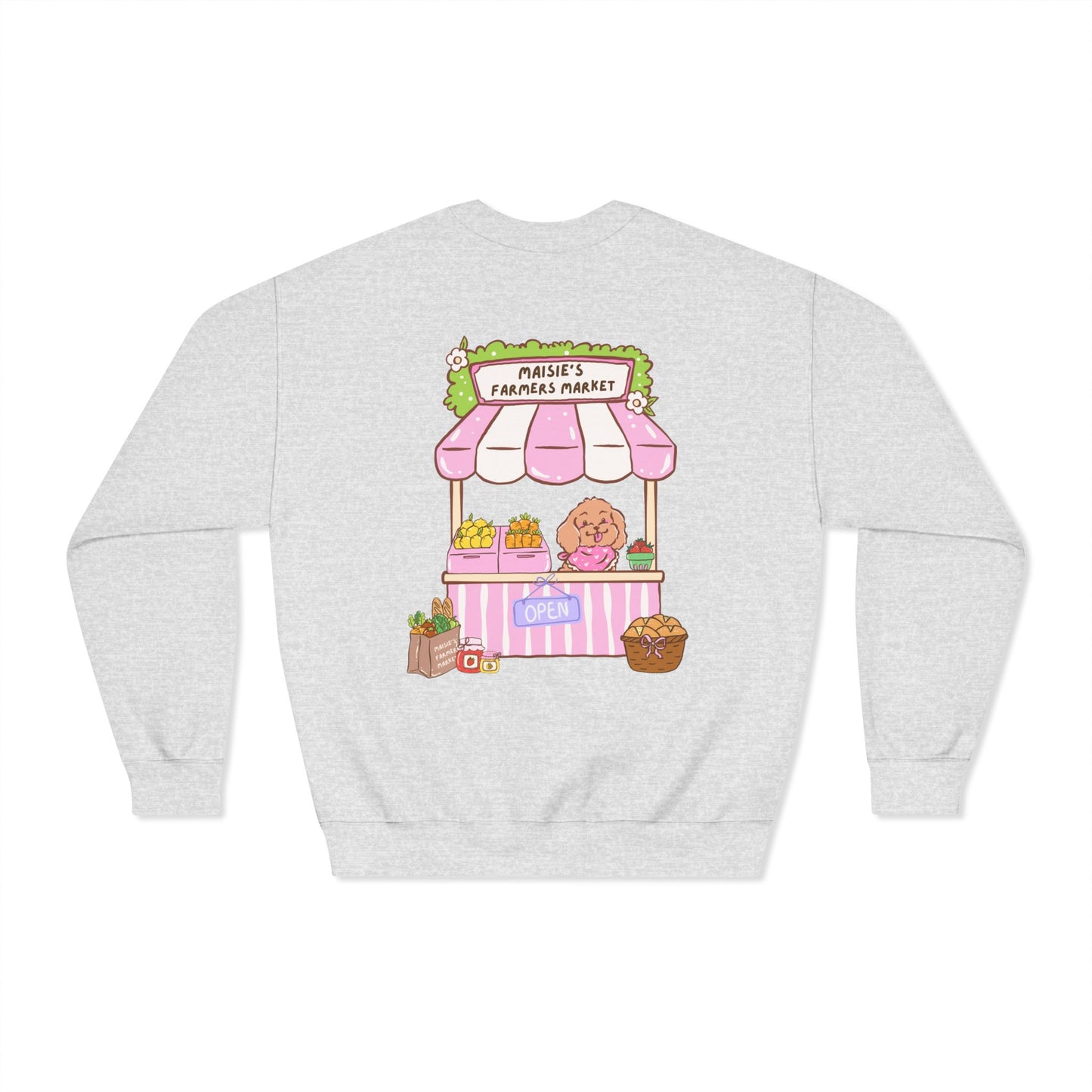 Crewneck Sweatshirt — Cute Farmer's Market Illustration (Paisley's Produce)