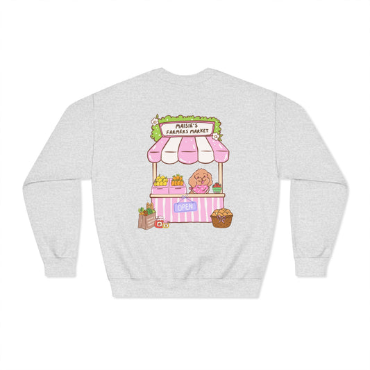 Crewneck Sweatshirt — Cute Farmer's Market Illustration (Paisley's Produce)