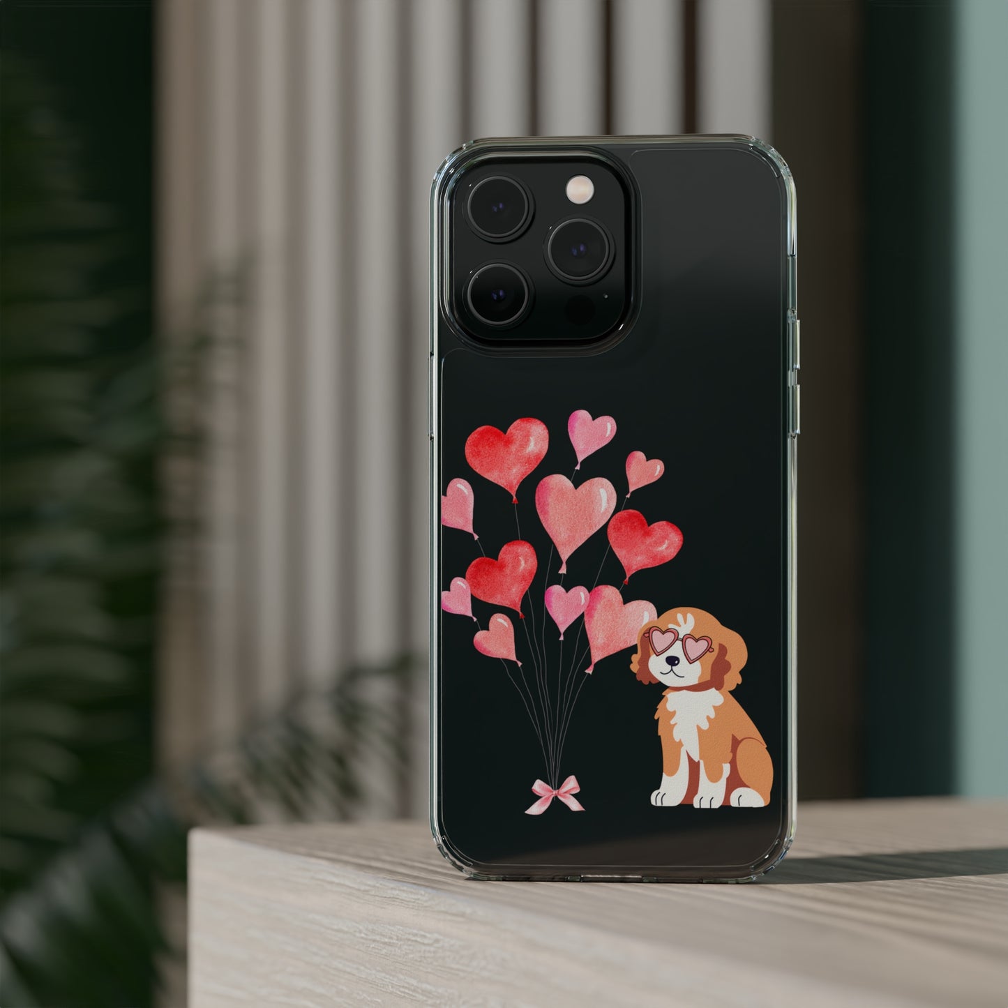 Valentine's Pup Clear iPhone Case