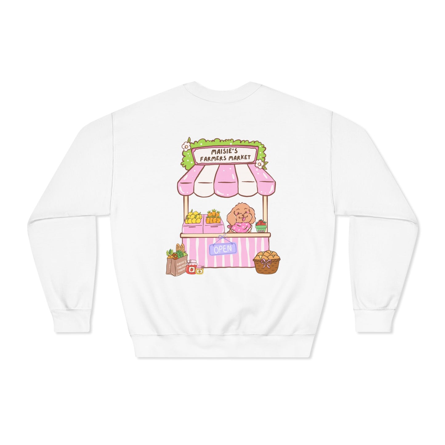 Crewneck Sweatshirt — Cute Farmer's Market Illustration (Paisley's Produce)