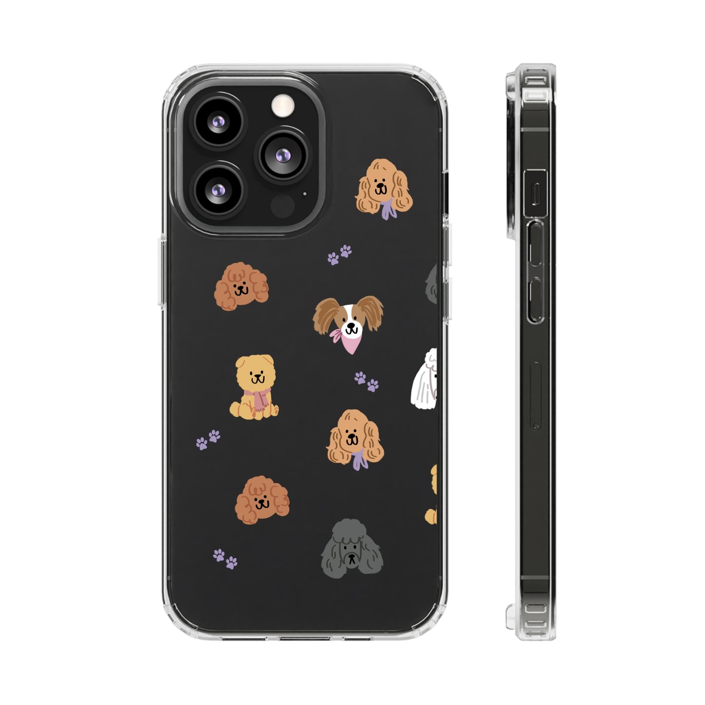 Poodle Pawty Clear iPhone Case